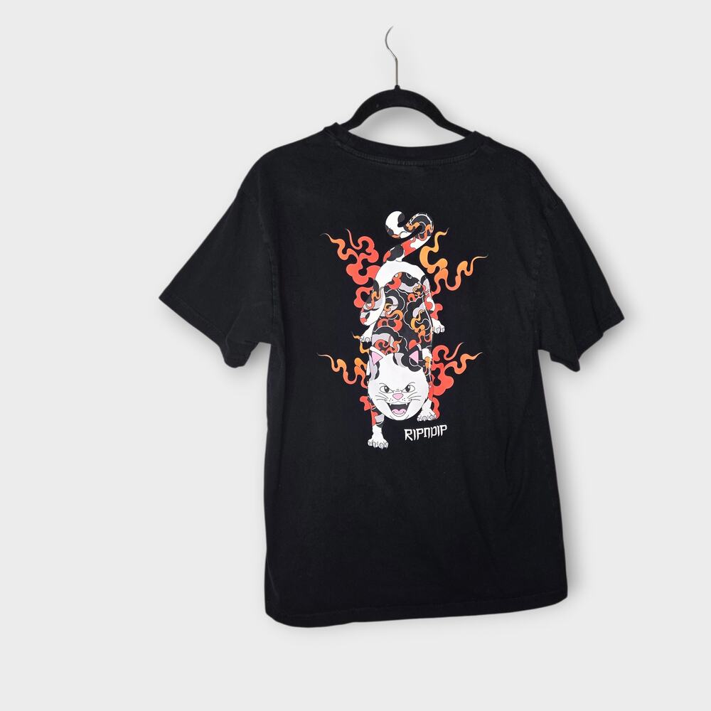 RIPNDIP Nerm de Tigre Cat Graphic T-Shirt Black Short Sleeve Men's Small